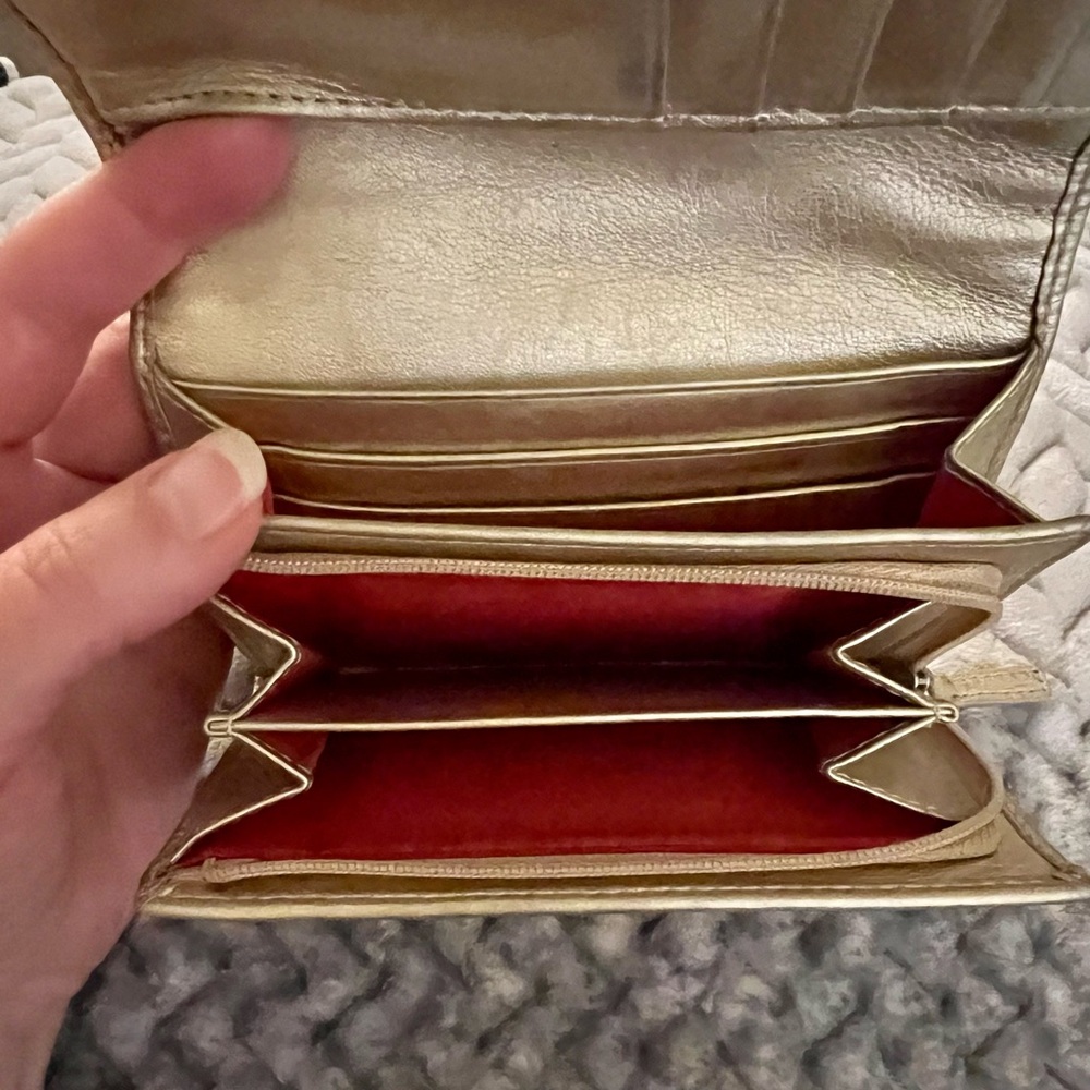Coach Tan & Gold Canvas & Leather Trim Signature Wallet. - Picture 13 of 16